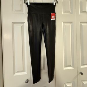 SPANX Midnight Black Faux Leather Leggings from Nordstrom